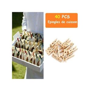 40 Pinces de cuisson, épingles en Bois pour pâte de tacos & Décoration de Buffet
