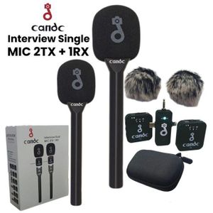 Candc 2 Microphone Sans Fil Professionnel – Système 2TX + 1RX, Qualité Audio HD, Portable & Facile à Utiliser