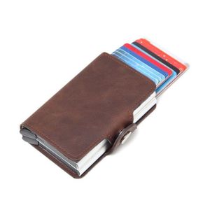 Portefeuille Intelligent Double Boite porte-cartes Blocage RFID - Coffee latte