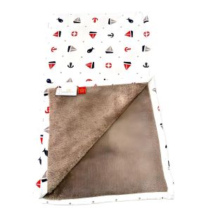 Couverture Bébé Réversible - Polaire Douce Motif Petits Bateaux - Confort et Chaleur pour Nouveau-né - 80x100 cm