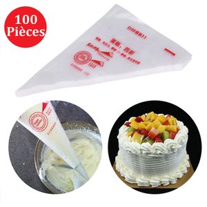 100pcs Poche a Douille Sachet Jetable Decoration Creme Patisserie Gateau  17x29cm