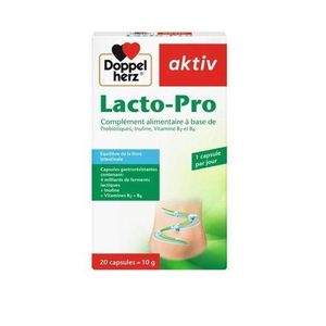 Doppelherz  aktiv Lacto-Pro équilibre flore intestinale 20 Capsules lacto pro digestion