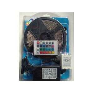 5m RGB LED Strip Light 5050 SMD 12v et Adaptateur d'alimentation 220v et remote