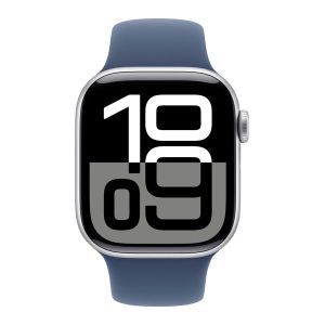 Apple Watch SE (2ᵉ génération) 40mm Argent – Denim Sport Band S/M – GPS
