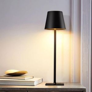 Lampe de Table LED Sans Fil Portable Rechargeable - 3 Couleurs & Intensité Réglable Tactile - Design Métal Moderne pour Restaurant, Chambre, Bar, Camping & Extérieur
