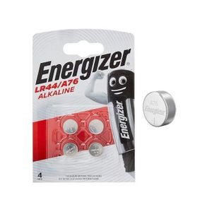 Energizer Blister de 4 Piles Bouton LR44 / A76 1.5V Alcaline pour Montre Watch 1.5 volt