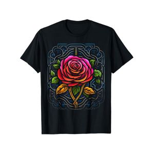 T-shirt   pour homme avec imprimé géométrique rose rouge et nœud celtique - T-shirt décontracté doux et respirant à manches courtes et col ras du cou, coupe droite pour toutes les morphologies, confort toutes saisons, tenue décontractée polyvalente, dur