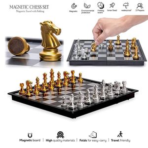 Cheese Set Jeux de dam Chess Set Magnétique Gold & Silver