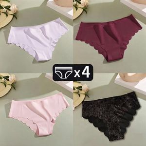 Culottes Sexy pour Femme – Sous-Vêtements Confortables et Invisibles au Toucher Doux – Lot de 4 Pièces