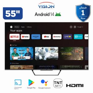 Vision Smart TV Led 55" Android + Abonnement Chaine 12 Mois