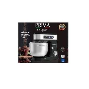 Prima  Robot pétrin multifonctions noir 1800w Bol en inox XXL 10L écran digital avec minuterie