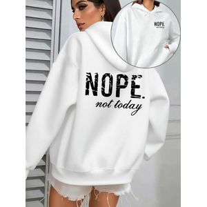Pull décontracté et sportif pour femme avec imprimé « NOPE, Not Today », sweat à capuche polyvalent et confortable à manches longues avec poche kangourou
