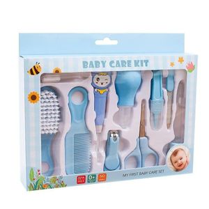 Baby Care Kit Cadeau Trousse de soin 10Pcs pour bébé beauté et toilette brosse, Peigne, Ciseaux...