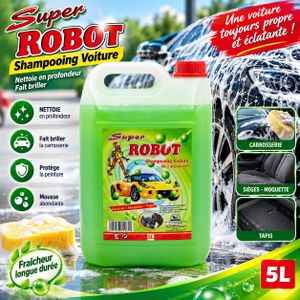 Super Robot-Shampooing Voiture Nettoyant Carrosserie Tapis Moquette Coussin Mousse Degraissante Entretien Automobile Nettoyage Exterieur Et Interieur Grand Format Bidon 5 L