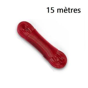 Corde à linge en PVC 15 mètres (couleur aléatoire)