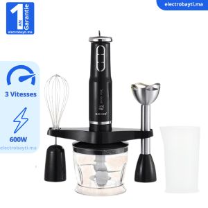 Haeger Robot Mixeur plongeant -  4 en 1 - 600W - 3 vitesses