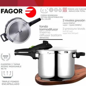 Olla super rápida rapid 4+6l inox 18/10 fagor