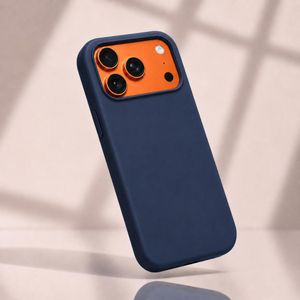 Coque Compatible iPhone 17 Pro – Silicone Bleu Marine Antichoc