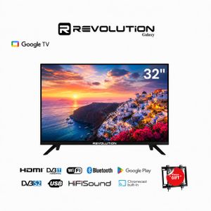 REVOLUTION 32 HD Smart Google Tv, Wi-Fi & Bluetooth + Support Gratuit