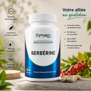 Dynveo Lab Berbérine Pure concentrée à 98% - Extraite de Berberis Aristata - 90 gélules 