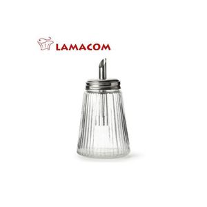 Lamacom Sucrier doseur en verre avec couvercle INOX - Flacon verseur pour sucre et sel
