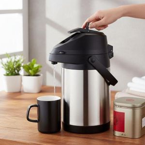 Thermos isotherme en inox 4L à pompe – Grande capacité et haute performance