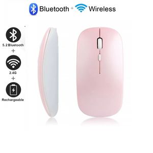 Souris sans fil pour ordinateur portable, souris Bluetooth pour MacBook Pro/ Air/Mac/iPad/Chromebook/ordinateur – Double mode rechargeable (USB 2,4 GHz  + Bluetooth 5.2) Souris sans fil silencieuse avec : : Électronique