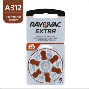 Rayovac Piles Extra Taille 312 pour Aides Auditives – Pack de 6