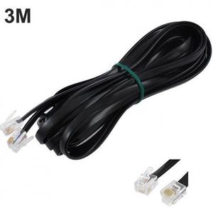 Cordon Téléphonique Rj11 2 Paires Plat 6P4C L 3M Noir