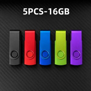Lot de 5 Clés USB Métalliques Colorées Rotatives 16GB
