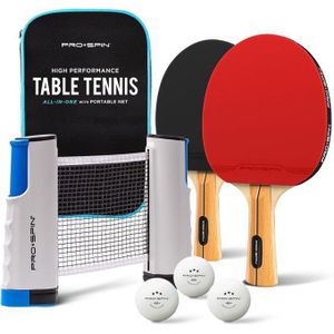 topgym Ensemble de ping-pong 3 en 1 - Filet,raquettes et balles de ping-pong - Qualité professionnelle
