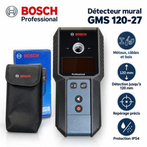 Bosch Détecteur mural GMS 120-27 avec étui