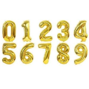 Ballons Aluminium Or Anniversaire Chiffre 0-9