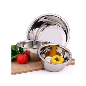 Ensemble de Bols à Salade en Acier Inoxydable – 3 Tailles (Petite, Moyenne, Grande)