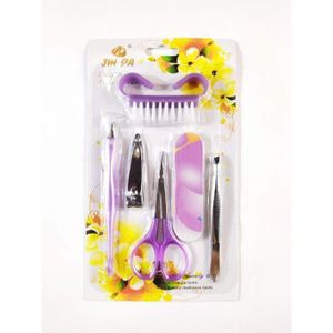 Kit Manucure & Pédicure 6 en 1, Outils Professionnels pour des Ongles Parfaits, Mauve
