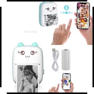 Mini Imprimante Thermique Portable Bluetooth – Imprimante de Poche Sans Encre pour Photos, Notes et Étiquettes – Design Chat Kawaii