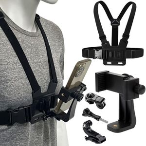 Support de Poitrine Réglable à 360° pour Smartphone et Caméra Sport - Fixation Pectorale pour Vlogging et Activités Extérieures