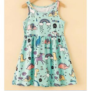 Robe de princesse d'été pour filles de 4 à 7 ans, manches volantées, ceinture en Jacquard