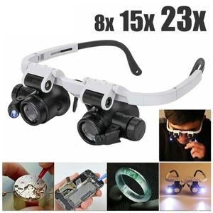 Lunettes loupe à Led pour réparation de bijoux et montres et grossissement ajustable 
