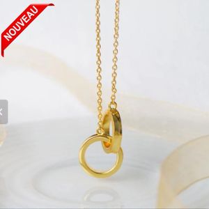 Collier double anneaux doré – Design minimaliste élégant pour femme