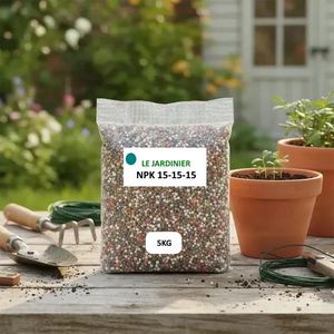5KG D'ENGRAIS NPK 15-15-15: c'est un engrais minéral équilibré pour toutes type de plantes.
