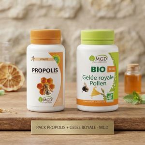 MGD  Nature PACK PROPOLIS 120 gelules + GELÉE ROYALE 90 gelules bio