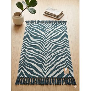 Tapis à franges motif zèbre – Collection Moderne 60cm/90cm