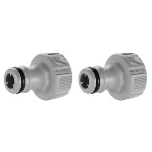 Adaptateur de Robinet - Plastique Résistant - Connexion Tuyau d'Arrosage - Gris G 1/2" - Lot de 2