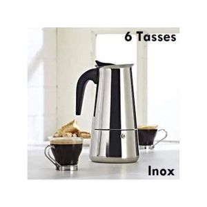 Cafetière 6 Tasse en Acier Inoxydable Espresso Machine Manuelle Préparation Café