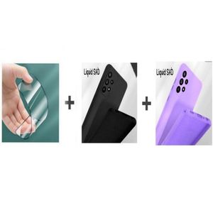 Case Pack : 2 pochette pour Samsung A32s 4g souple silicone Noir et Mauve + ciramik