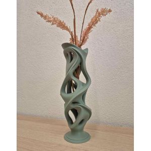 Vase Sculptural Tressé Organic Art - Vert Sauge