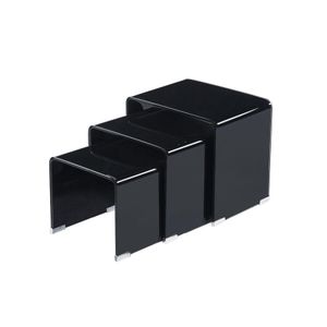 Kitea Tables Gigogne En Verre Trempé - Noir