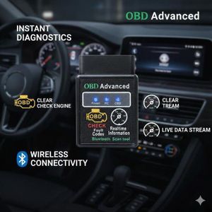 Scanner OBD2 Bluetooth V1.5 ELM327 – Lecteur de Codes Défaut, Diagnostic Moteur, Moniteur Temps Réel, Compatible Android & PC – Interface CAN BUS, Outil Auto Pro pour Vérifier et Effacer les Pannes Moteur