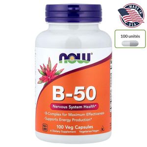 Now foods Vitamin B-50, 100 comprimés